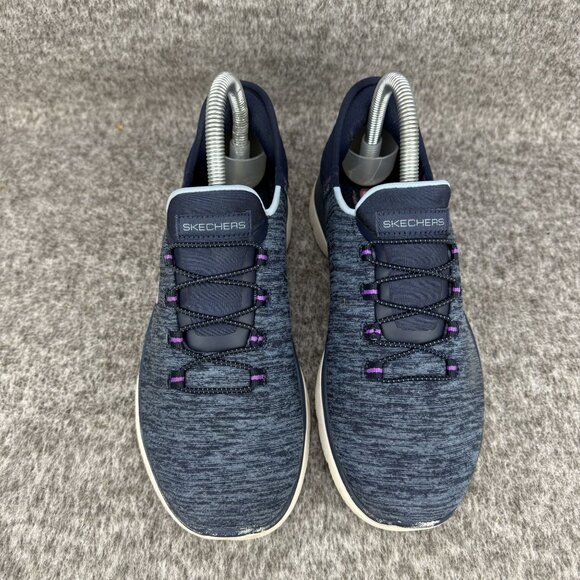 ✅ Womens 6 Skechers Slip-Ins Memory Foam Athletic Sneakers Blue Casual Comfort - Picture 6 of 13